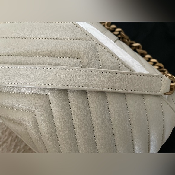 ❌SOLD❌ AUTHENTIC YSL MEDIUM COLLEGE BAG IN SOFT CRÈME - Picture 6 of 9